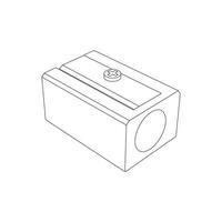 Hand drawn cartoon illustration pencil sharpener icon Isolated on White vector