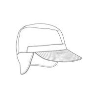 Hand drawn cartoon illustration hunting hat icon Isolated on White vector
