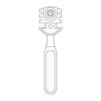Hand drawn cartoon illustration glass cutter icon Isolated on White vector