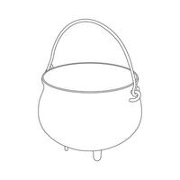 Hand drawn cartoon illustration cauldron icon Isolated on White vector