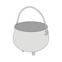 cartoon illustration cauldron icon Isolated on White vector