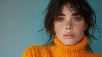 Close up of a person in a sweater photo