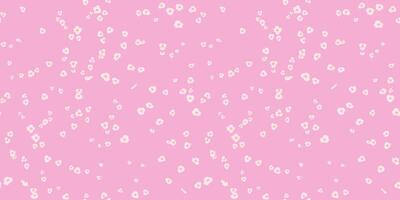 Abstract tiny cute flowers seamless pattern on a pink background. hand drawn sketch. Creative simple polka dots, drops, spots printing. Template for designs, textile, surface design, fabric vector