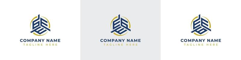 Letters GEE, EGE, EEG Monogram Logo Set, suitable for any business with GEE, EGE, EEG initials vector