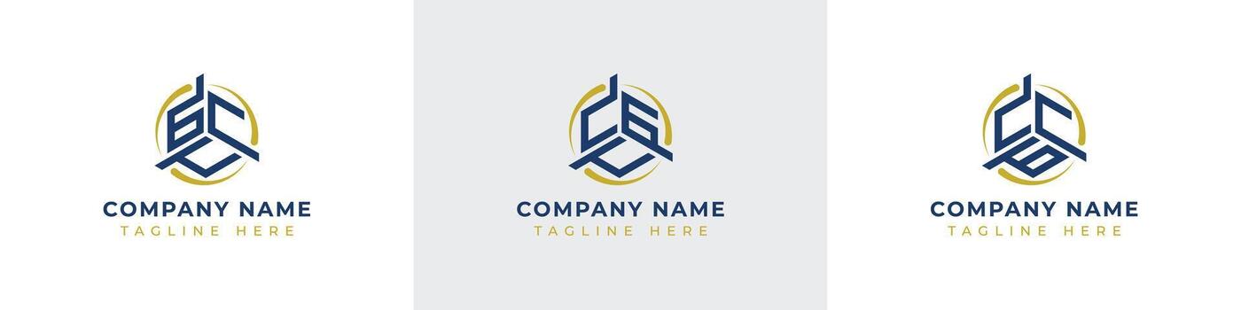 Letters GCC, CGC, CCG Monogram Logo Set, suitable for any business with GCC, CGC, CCG initials vector
