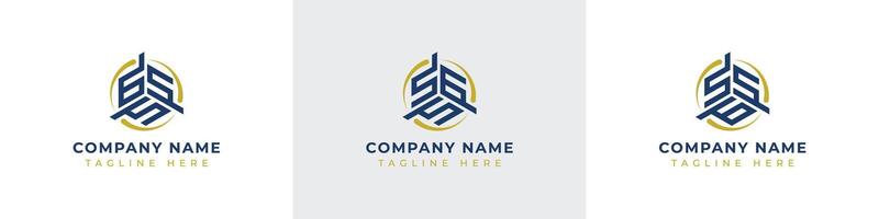Letters GSS, SSG, SGS Monogram Logo Set, suitable for any business with GSS, SSG, SGS initials vector
