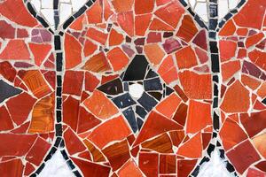 Close-up view of beautiful colorful decorative mosaic tiles. Abstract background. photo