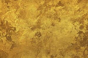 Texture of golden decorative plaster or concrete. Abstract gold grunge background. photo