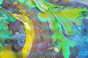 Colorful abstract oil painting art background. Texture of canvas and oil. photo