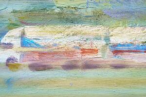 Colorful abstract oil painting art background. Texture of canvas and oil. photo