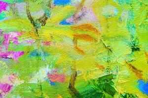 Colorful abstract oil painting art background. Texture of canvas and oil. photo