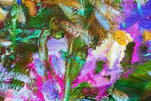 Colorful abstract oil painting art background. Texture of canvas and oil. photo
