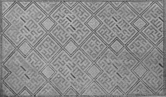 Geometric traditional Islamic ornament. Fragment of a ceramic mosaic. Black and white. photo