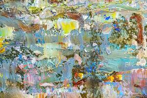 Colorful abstract oil painting art background. Texture of canvas and oil. photo