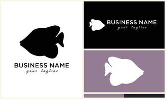 line art fish logo template vector