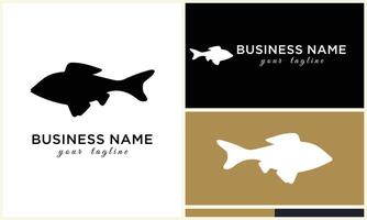 line art fish logo template vector