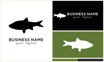 line art fish logo template vector