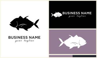 line art fish logo template vector