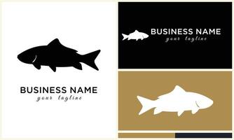 line art fish logo template vector