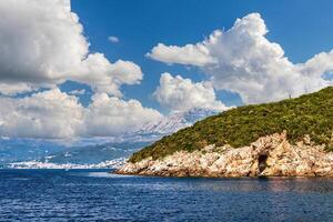 Bay of Kotor in the Adriatic Sea, Montenegro. Sea cruise near the coast. photo