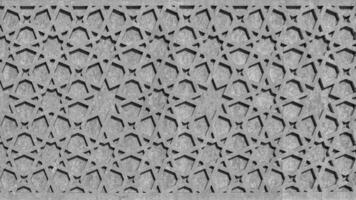 Black and white Geometric traditional Islamic ornament. Fragment of a mosaic.Abstract background. photo