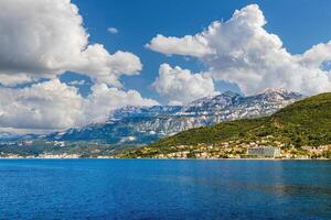 Bay of Kotor in the Adriatic Sea, Montenegro. Sea cruise near the coast. photo