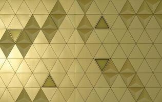 Golden diamond-shaped polished metal cladding panels of a modern building illuminated by sunlight. Abstract background. photo