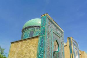 The ancient mausoleum of Shakh-I-Zinda, The Tomb of living King, during the reign of Amir Temur in Samarkand. photo