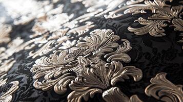 Opulent elegance of damask wallpaper. Luxurious charm concept. AI Image photo