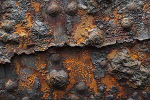 Rugged beauty of rusty metal surface. Industrial charm concept. AI Image photo