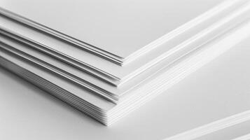 Stack of pristine quality white paper sheets perfect for professional tasks AI Image photo