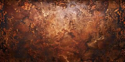 Retro polished copper texture backdrop. Vintage metallic surface AI Image photo