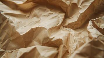 Tactile beauty revealed in crumpled kraft paper bag. Sustainable charm concept. AI Image photo