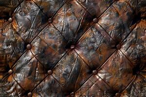 Vintage recycled leather texture for industrial background, evoking nostalgia AI Image photo