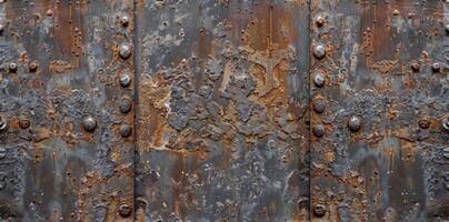 Vintage weathered steel pattern. Industrial surface concept. AI Image photo