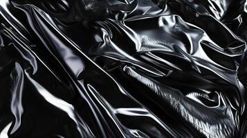 Sophisticated sleekness in high-gloss patent leather texture. Modern reflective backdrop AI Image photo