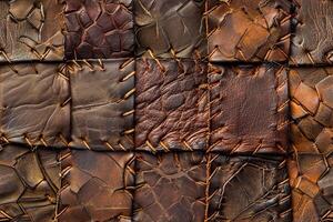 Vintage recycled leather texture, perfect for industrial backgrounds with a nostalgic feel AI Image photo