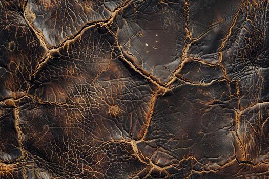 Realistic distressed leather texture. Torn post-apocalyptic backdrop evoking rugged decay AI Image photo