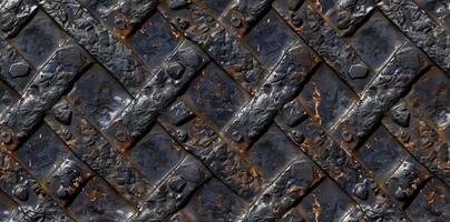 Industrial Seamless Cast Iron Texture Background. Rugged Metallic Surface for Factory Themes AI Image photo