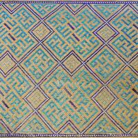 Geometric traditional Islamic ornament. Fragment of a ceramic mosaic. photo