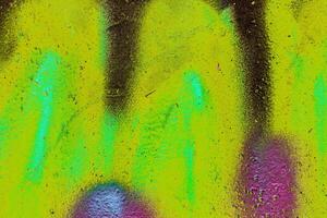 Colorful graffiti painted on a wall. Abstract urban background. Spray painting art. photo