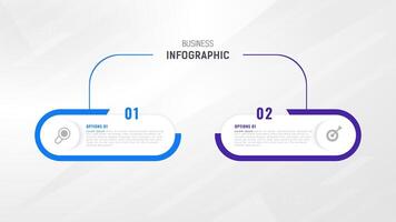 dos paso infografía etiqueta diseño modelo con línea iconos proceso pasos diagrama, presentaciones, flujo de trabajo disposición, bandera, fluir cuadro, informacion grafico ilustración. vector