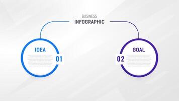 dos paso infografía etiqueta diseño modelo con línea iconos proceso pasos diagrama, presentaciones, flujo de trabajo disposición, bandera, fluir cuadro, informacion grafico ilustración. vector