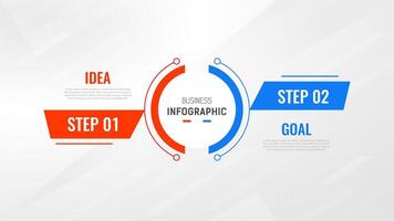 dos paso infografía etiqueta diseño modelo vector