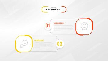 Two Step Infographic label design template with line icons. process steps diagram, presentations, workflow layout, banner, flow chart, info graph illustration. vector