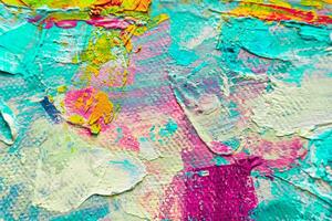 Colorful abstract oil painting art background. Texture of canvas and oil. photo