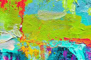 Colorful abstract oil painting art background. Texture of canvas and oil. photo