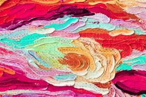 Colorful abstract oil painting art background. Texture of canvas and oil. photo