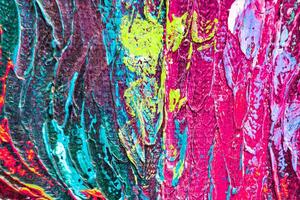 Colorful abstract oil painting art background. Texture of canvas and oil. photo