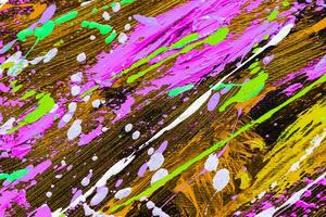 Colorful abstract oil painting art background. Texture of canvas and oil. photo